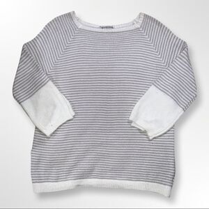 Femme Fetale Gray & White Striped Made in Italy Sweater size Small P
